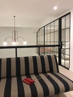 Cloison en acier de style français, cloison intérieure en verre trempé double, prévention des incendies professionnelle, cadre noir, moderne et industriel