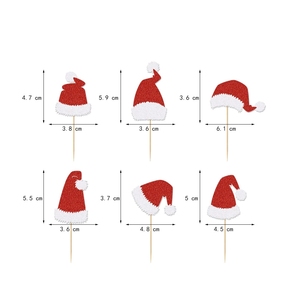 Christmas Cupcake Picks Set with Santa Hats and Party Themes for Holiday Dessert Decorating Ideal for Xmas <b>Birthday</b> <b>Cakes</b> - Product Image 5