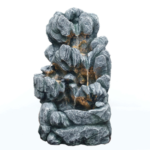 <span class=keywords><strong>Fontaine</strong></span> cascade de roche à 4 niveaux avec lumières LED et aspect <span class=keywords><strong>pierre</strong></span> naturelle - Product Image 3