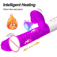 3 Teleskopmodi Saugvibrationen für Frauen Wasserdichter Stimulationsstab mit Klitoris-Heizfunktion Rabbit Dildo Vibrator
