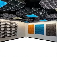 Panneaux acoustiques suspendus en grille de polyester PET recyclé pour plafonds de bâtiments commerciaux