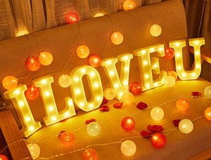 Alfabeto de feliz cumpleaños, luces LED con letras, luz blanca <span class=keywords><strong>c</strong></span>álida, funciona con pilas, luces nocturnas para fiesta de cumpleaños de boda - Product Image 3