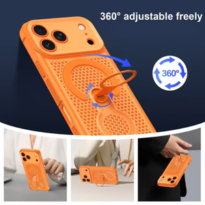 Heat dissipation honeycomb magnetic <b>phone</b> case 360 <b>ring</b> holder back cover for iPhone 11 pro max 12 13 14 15 16 17Air Wholesale - Product Image 3