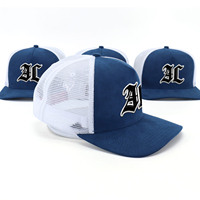 OEM barato personalizado 5 paneles Unisex bordado gorras de camionero tela de gamuza tamaño ajustable ala curva de malla gorra de camionero de béisbol