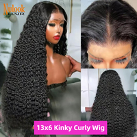 Perruque Lace Front HD Cheveux Humains Brésiliens Bruts, Densité 250, 40 Pouces, Ondulation Profonde, Lace Front 13x4, Kinky Straight, Jerry Curl, Ondulation Naturelle