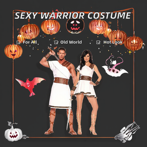 <span class=keywords><strong>ชุด</strong></span>นักรบยุคโรมันกรีกโบราณแบบยูนิเซ็กซ์ สวมชุดยุคกลาง โพลีเอสเตอร์ <span class=keywords><strong>ชุด</strong></span>แฟนซีฮาโลวีนสไตล์อินเดียสุดเซ็กซี่ สีเบจ - Product Image 2