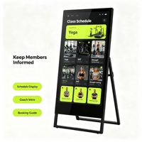 Mesin Iklan Portabel Android 43 Inci dengan Layar Sentuh Kapasitif, Signage Digital, Pusat Perbelanjaan, Toko Ritel, Acara Pameran