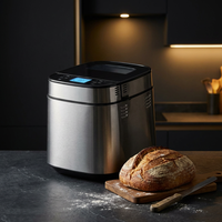 Máquina para Hacer Pan Eléctrica con Báscula Integrada, Control Preciso de Cantidad de Azúcar y Harina, Precisión de 2g, Dispensador Doble, para Pan Integral, Uso Doméstico