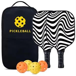 Jogo de pickleball com raquetes de pickleball, conjunto de bola de pickles para homens e mulheres, com superfície de fibra de vidro aprovada pela Usapa