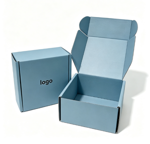 Boîte rectangulaire auto-élevante bleue avec logo UV personnalisé, emballage cadeau recyclable - Product Image 2
