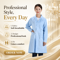 Blouse de travail unisexe en coton et polyester à manches longues pour étudiants, salons de beauté et usines alimentaires – Vente en gros