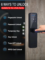 Serrures de porte à empreintes digitales Wifi Tuya, serrure électronique numérique intelligente sans clé pour la maison, serrure de maison avec code d'accès par empreinte digitale