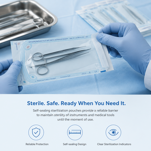 Pochette de stérilisation auto-scellante en film de papier bleu Degao, classe I, autoclavable à la vapeur EO, sac stérile pour instruments médicaux et dentaires - Product Image 2