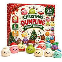 Calendrier de l'Avent 2026 Noël : Boîte Mystère de Jouets Squishy en Forme de Raviolis – Compte à Rebours de Noël, Jouet Anti-Stress et Cadeau