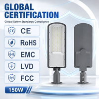 Lampadaire LED extérieur en aluminium moulé sous pression IP66, 180 lm/W, 50-200 W, avec capteur pour parking et cour
