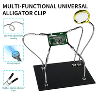 HZY Magnetic Helping Hands Soldering Tool Flexible Metal Arms PCB Circuit Board Holder Third Hand Electronics Repair Station