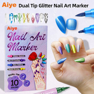 ปากกาเพ้นท์เล็บเมทัลลิก 10 สี แบบสองหัว ผลิตจากโรงงานโดยตรง ชุดปากกาสำหรับวาดลาย 3 มิติ สำหรับตกแต่งเล็บ แห้งเร็วและติดทนนาน - Product Image 1