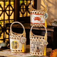 Boîte cadeau personnalisée pour gâteaux de lune avec emballage en bambou style Su, emballage cadeau en bois recyclable pour gâteaux de lune à peau glacée, vente en gros, boîte en bambou