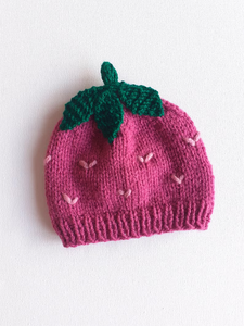 Gorro de Punto Hecho a Mano con Diseño de Fresa, Gorro de Fruta para Bebé, Gorro Casual de Invierno para Niñas - Product Image 5