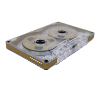Cassette audio vierge en métal doré de 50 minutes, avec coque transparente, enregistrable, vintage, de collection, de qualité usine