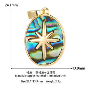 Collana con Ciondolo a Forma di Farfalla e Stella in Conchiglia di Abalone Placcata Oro 14K, Accessorio di Moda Yuanlong Europa e America - Product Image 6