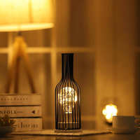 Guirlande lumineuse LED en fil de cuivre avec cadre en fer nordique de qualité supérieure pour bouteilles de vin, décoration romantique pour Noël, bar et maison
