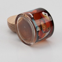 Diffuseur de parfum en verre transparent ambré de luxe de 100 ml avec finition mate/givrée et boîte personnalisée avec couvercle en aluminium