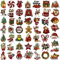 Patchs brodés en tissu rouge de Noël à thème dessin animé chinois, appliques de fête, badges brodés pour vêtements