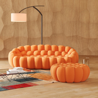 Atunus Meuble de salon football français Canapé design moderne Canapé à bulle orange One Tow There Seater
