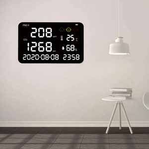 Moniteur de qualité de l'air à fixation murale avec grand écran, détecteur 5-en-1 de CO2, PM2.5, température et humidité - Product Image 5