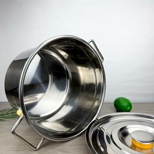 도매 상업용 조리기구 세트 크리 에이 티브 수프 냄비 난방 뚜껑이있는 스테인레스 스틸 요리 스톡 냄비 - Product Image 6