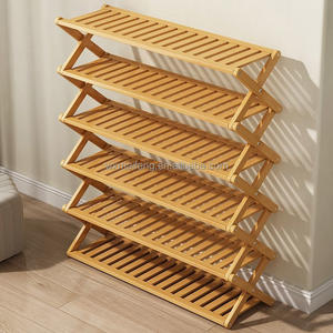 Étagère <span class=keywords><strong>à</strong></span> <span class=keywords><strong>chaussures</strong></span> en bambou économique, simple, <span class=keywords><strong>à</strong></span> prix avantageux, très vendue, pour le salon et la location, avec porte, design pliable - Product Image 3