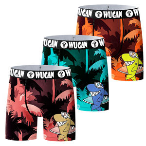 Sous-vêtements à surpiqûres pour hommes Boxer de créateur en poly respirant à impression numérique étendue pour hommes avec logo personnalisé - Product Image 1