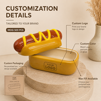 Vase à bougie en céramique créatif et mignon de style nordique, en forme de hot-dog, avec couvercle