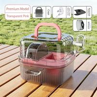 Cage pour hamster de luxe, villa en plastique solide transparente à double étage, habitat spacieux pour hamsters Teddy Bear, chinchillas, portable