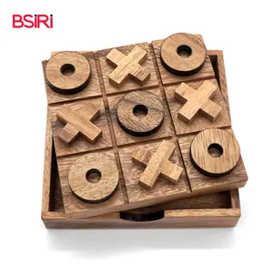 Tic Tac Toe-juegos de mesa 2023, juguetes de madera caliente de Tailandia, artesanías, juguetes clásicos, el más vendido, para disfrutar de fiestas, producto de rompecabezas ambiental