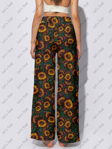 بنطلون نسائي واسع الساق بخصر مرتفع، سروال بالازو مرن وناعم للملابس الكاجوال المخصصة، بنطلون نسائي مصمم حسب الطلب - Product Image 2