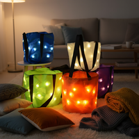Sac à bonbons réutilisable LED 2026 en promotion, seau à friandises coloré avec lumière LED pour Halloween, décoration de seau d'Halloween