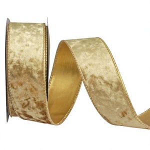 Custom Double Face Satin <b>Ribbon</b> Gold Color 2 Inch Wide for Gift Packaging - Product Image 4