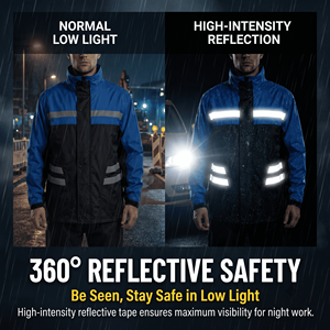 Conjunto Impermeable y Cortavientos para Motocicleta con Diseño de Doble Cremallera y Solapa Antitormenta para el Desplazamiento Diario <span class=keywords><strong>en</strong></span> <span class=keywords><strong>Moto</strong></span> - Product Image 6