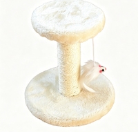 Petit arbre à gratter pour chat à 2 niveaux, poteau à gratter en sisal naturel avec plateforme en peluche douce et jouet souris suspendu pour chaton (usage quotidien)