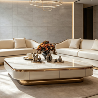 Table basse moderne et durable, style luxe léger, en microlite de haute qualité, créative, en marbre, pour salon