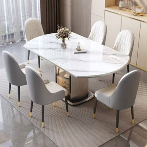 Mesa de Comedor Plegable Retráctil Moderna y Sencilla con Cubierta de Pizarra de Lujo Ligero, con Función de Cocina de Inducción <span class=keywords><strong>para</strong></span> Uso en Restaurantes - Product Image 6