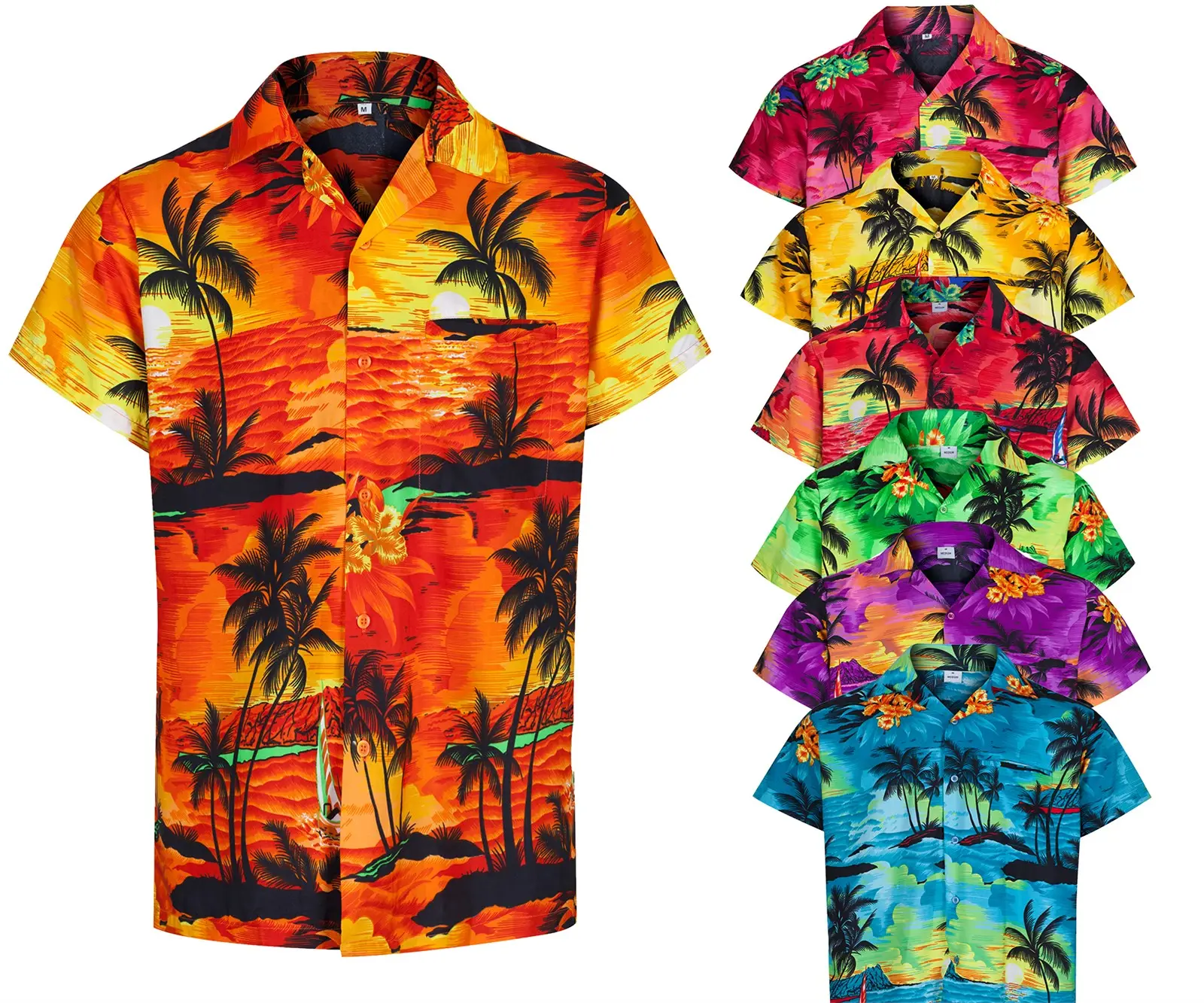 Wholesale Summer Beach Shirt Custom Printed Hawaiian Shirts For Man