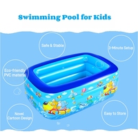 Piscina Inflable para Niños, Piscina Rectangular Inflable para Niños, Piscina de Juegos Acuáticos Portátil y Plegable para Uso en Interiores y Exteriores en Verano
