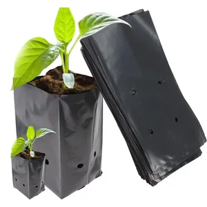 10 20 Gallons Vegetable Grow Bags Black Anti-Uv Planter Bags Heavy Duty Poly Plastic Grow Bags For Garden Planting