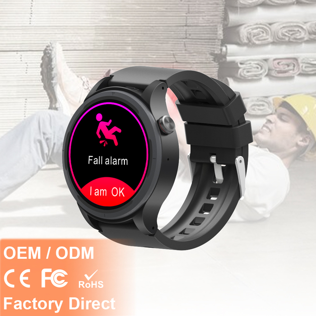Worker Health Smart Watch GPS Tracking SIM Card Fall Detection Alert Touch Screen Multi Position Features