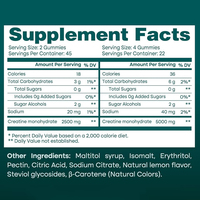 Gummies de créatine monohydrate sans sucre OEM/ODM Richtek, Gummies de créatine puissants pour femmes et hommes, Complément pour le soutien musculaire