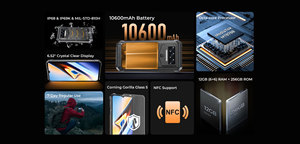 <span class=keywords><strong>Oukitel</strong></span> สมาร์ทโฟนแอนดรอยด์ WP38 IP68กันน้ำแบตเตอรี่ขนาดใหญ่ทนทานพร้อม NFC <span class=keywords><strong>oukitel</strong></span> <span class=keywords><strong>WP</strong></span> 38 - Product Image 5