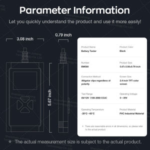 Analyseur <span class=keywords><strong>de</strong></span> batterie numérique automobile pour voiture <span class=keywords><strong>camion</strong></span> véhicule RV BM580 outil d'analyse 12V 24V testeur <span class=keywords><strong>de</strong></span> batterie <span class=keywords><strong>de</strong></span> voiture - Product Image 4